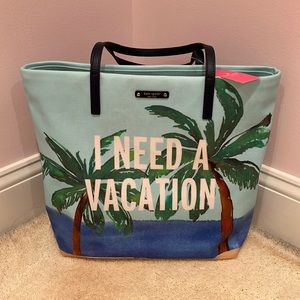 NWT Kate Spade Bon Shopper Tote I Need A Vacation